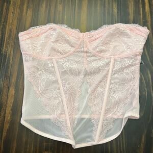 I.AM.GIA Demie Pastel Pink Strapless Corset Top Size Large